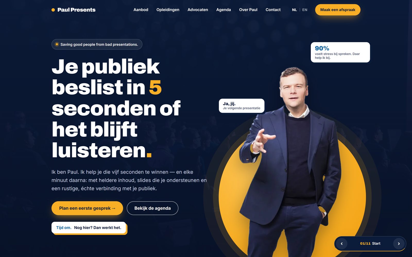Paul Presents concept site screenshot